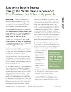 Supporting Student Success through the Mental Health Services Act