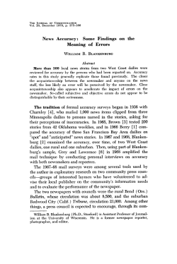 News Accuracy: Some Findings on the Meaning of Errors
