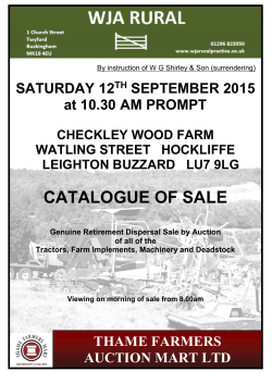 catalogue of sale - Thame Farmers Mart
