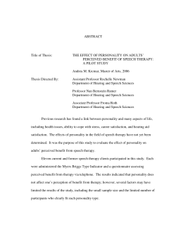 ABSTRACT Title of Thesis: THE EFFECT OF PERSONALITY ON