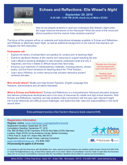 Echoes and Reflections: Elie Wiesel`s Night