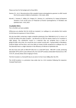 a full protocol describing the different BACs