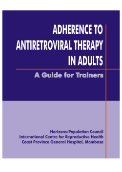 Adherence to Antiretroviral Therapy in Adults: Guide for Trainers