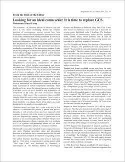 Looking for an ideal coma scale: It is time to replace GCS.