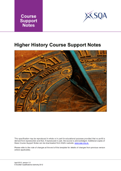 Higher History Course Support Notes