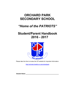 ORCHARD PARK SECONDARY SCHOOL &ldquo;Home of the PATRIOTS