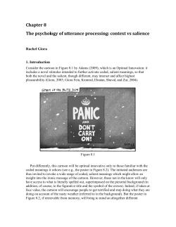 Chapter 8 The psychology of utterance processing: context vs salience