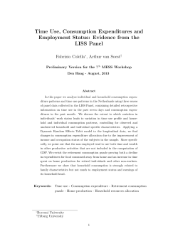 Time Use, Consumption Expenditures and