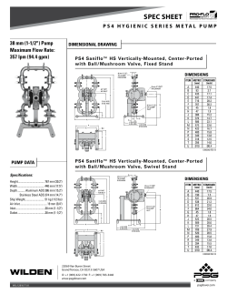 Wilden PS4 Hygienic Metal Pump Spec Sheet