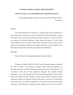 Europe as an Anticommunist and Transformational Device