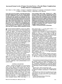 Increased Serum Levels of Tumor Necrosis Factor a! Precede Major