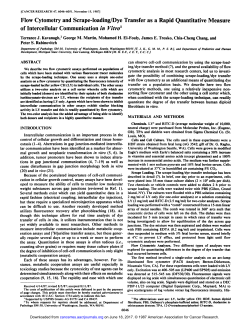 Flow Cytometry and Scrape-loading/Dye