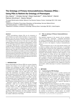 The Ontology of Primary Immunodeficiency