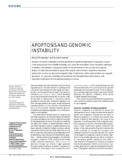 APOPTOSIS AND GENOMIC INSTABILITY
