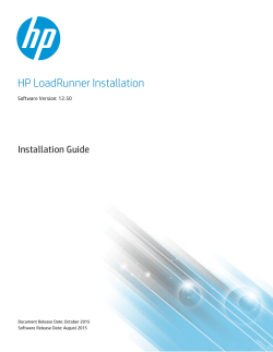 HP LoadRunner Installation Guide