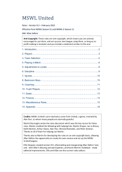 Rules - MSWL UNITED / Front Page