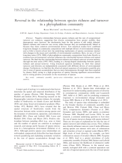 Reversal in the relationship between species richness and turnover