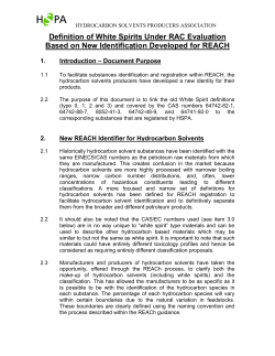REACH : Naming proposal for hydrocarbon solvents