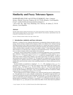Similarity and Fuzzy Tolerance Spaces - Radim Belohlavek