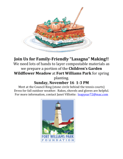 Join Us for Family-Friendly &ldquo;Lasagna&rdquo; Making!!