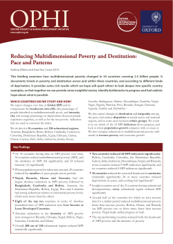 Reducing Multidimensional Poverty and Destitution: Pace