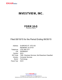 10Q - 6/30/15