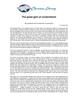 The great gain of contentment