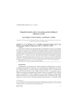 Disposition kinetics and in vitro plasma protein binding of cefpirome