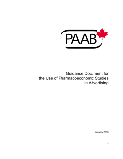 Guidance on Pharmacoeconomic Studies