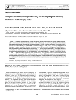 Life-Space Constriction, Development of Frailty, and the Competing