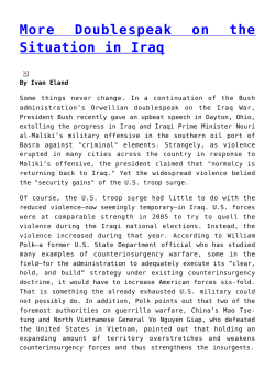 More Doublespeak on the Situation in Iraq