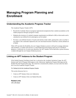 Managing Program Planning and Enrollment