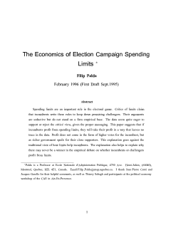 The Economics of Election Campaign Spending Limits