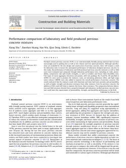 Performance comparison of laboratory and field produced pervious