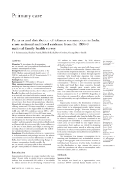 Patterns and distribution of tobacco consumption in India: cross