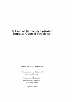 A Pair of Explicitly Solvable Impulse Control Problems