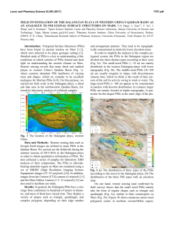 field investigation of the dalangtan playa in western china`s qaidam