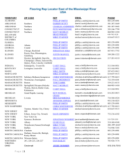 Flooring Rep Locator East of the Mississippi River USA