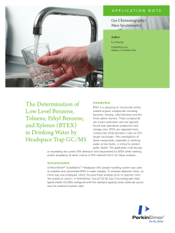The determination of low level benzene, toluene, ethyl benzene and