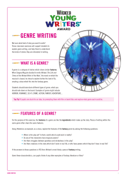 genre writing - Wicked Young Writer Awards