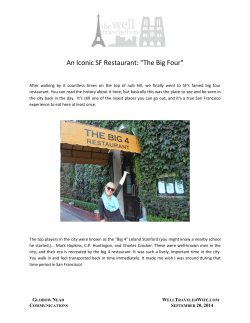 An Iconic SF Restaurant: "The Big Four"