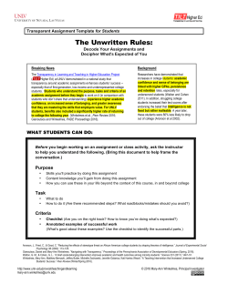 The Unwritten Rules: - University of Nevada, Las Vegas