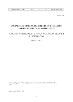 Dolines and sinkholes: Aspects of evolution