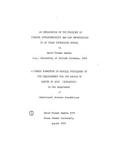 An exploration of the problems of teacher ethnocentricity and low