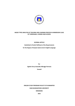 MOOD TYPES ANALYSIS OF TEACHING AND LEARNING