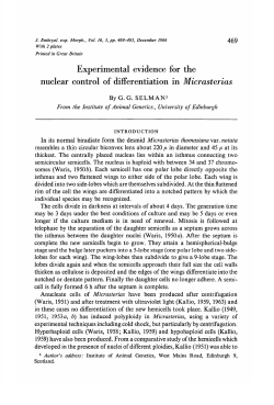 Experimental evidence for the nuclear control of