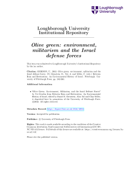 Olive green: environment, militarism and the Israel defense forces