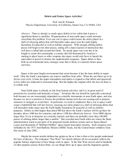 Debris and Future Space Activities - UCSC Physics