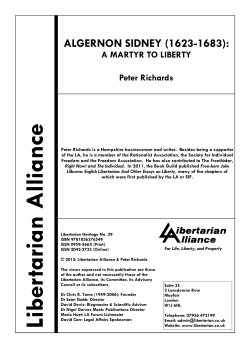 Algernon Sidney - Libertarian Alliance