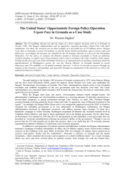 The United States` Opportunistic Foreign Policy:Operation Urgent